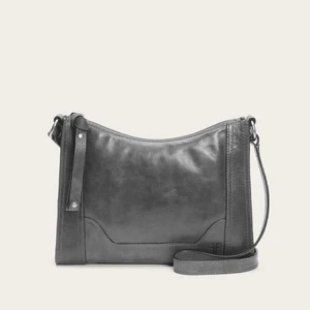 Frye Grey Melissa Zip Leather Crossbody